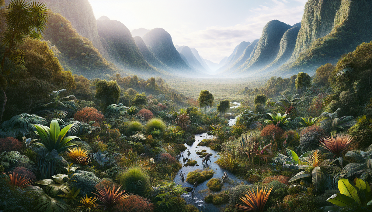 alt_text: Diverse plants in a landscape; exploring ecological impacts of plant invasions.