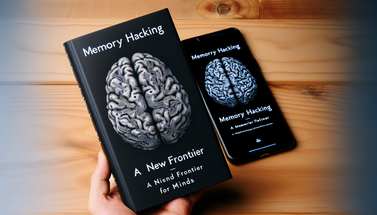 alt_text: Book cover with a brain illustration and the title: "Memory Hacking: A New Frontier for Minds".
